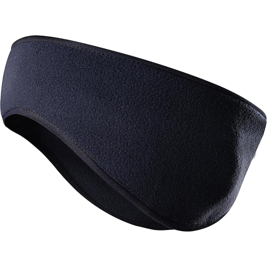 Soft fleece headband ear warmers for unisex winter protection during running & outdoor adventures.