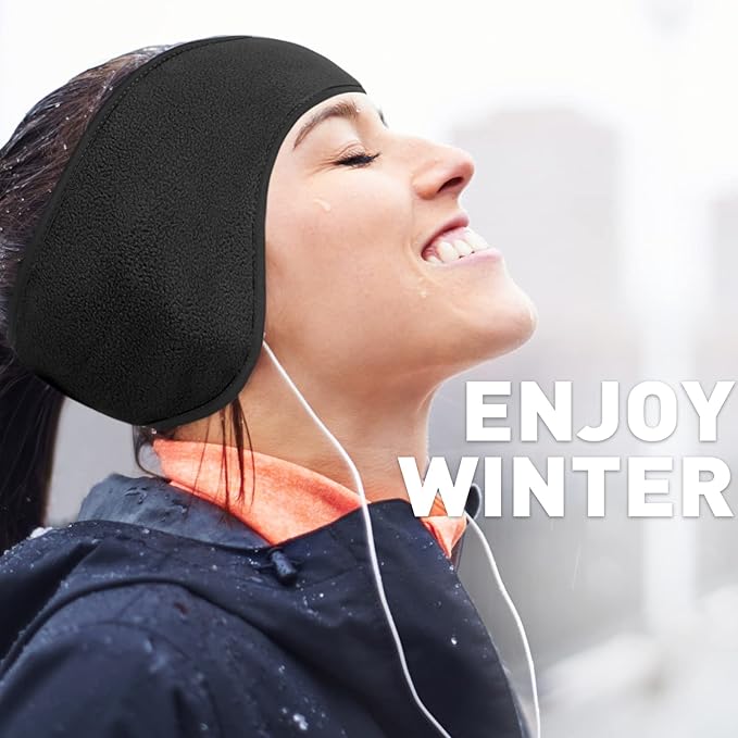 Warm fleece ear warmers, perfect for men & women's winter sports, skiing, & outdoor warmth.