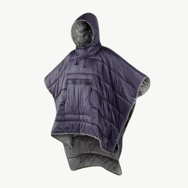 Unisex fleece-lined outdoor poncho, waterproof & lightweight, ideal for hiking and camping adventures