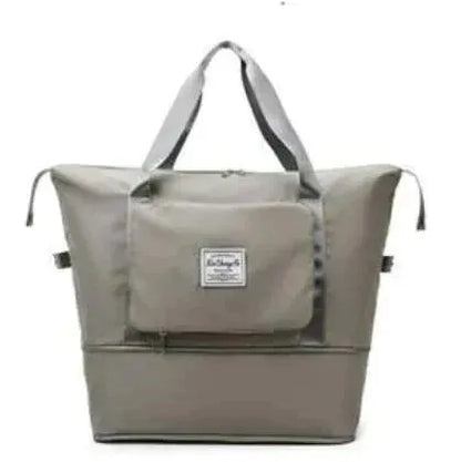 Stylish unisex FlexCarry foldable duffel bag, perfect for travel, gym, or as a personal item.