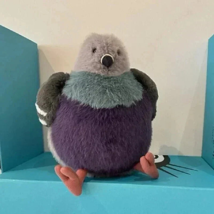 Unisex fluffy pigeon plush toy, a soft cuddly stuffed animal, perfect comfort gift for kids & all ages.