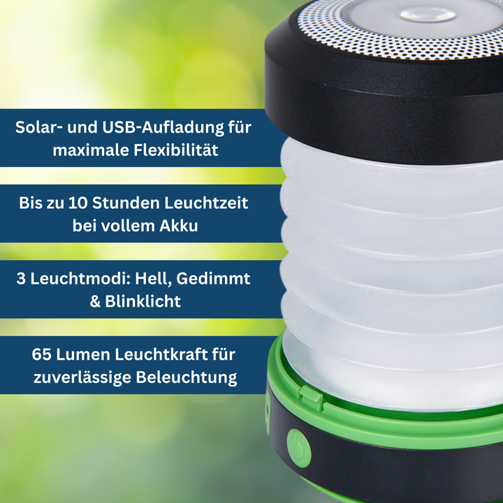 Compact USB rechargeable camping light, ideal for hiking and emergency preparedness