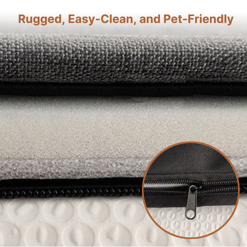 Camping gear: travel car mattress, easily foldable for storage, ideal for a comfortable road trip sleep.