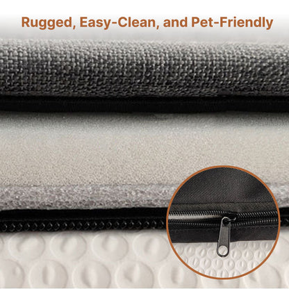 Camping gear: travel car mattress, easily foldable for storage, ideal for a comfortable road trip sleep.