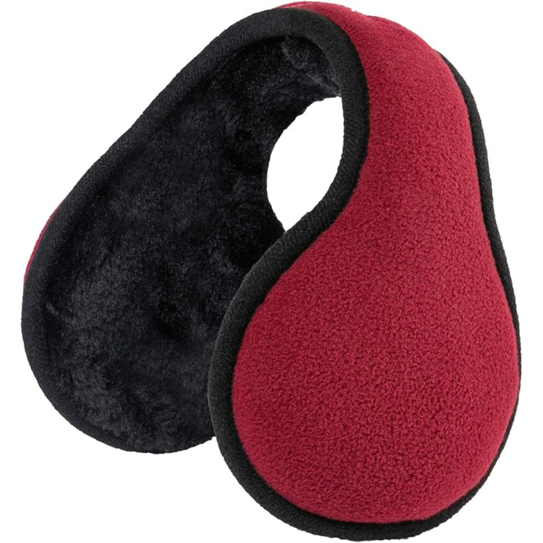Unisex foldable fleece earmuffs for winter warmth & outdoor comfort.