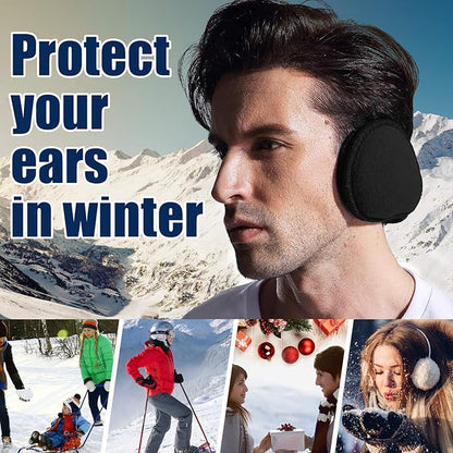 Durable foldable fleece earmuffs for men & women, perfect for winter adventures.