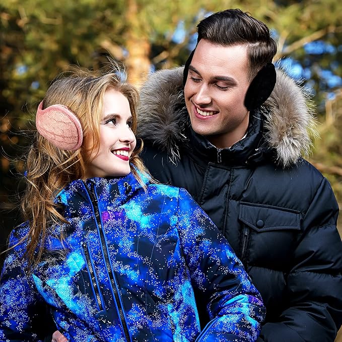 Unisex ear warmers keeping ears cozy in winter. Knitted & foldable, ideal for outdoor sports or daily commutes.