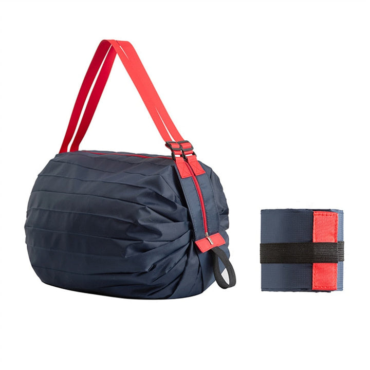 Stylish unisex foldable shopping bag in a neutral color, a versatile large-capacity accessory for any trip.