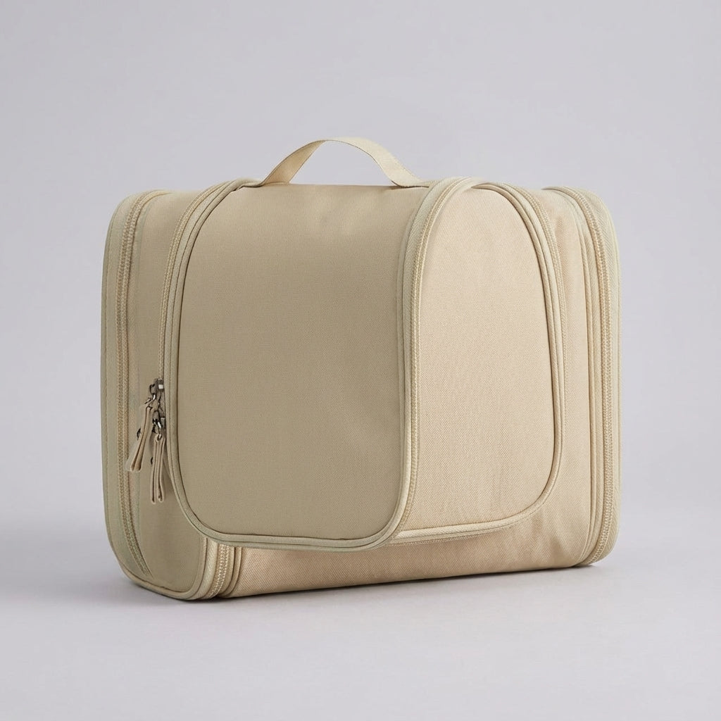 Portable TrailTidy foldable toiletry bag for travelers, ensuring organized essentials on any journey.