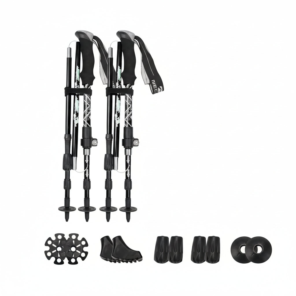 Aluminum foldable hiking poles, designed for maximum stability on any adventure.