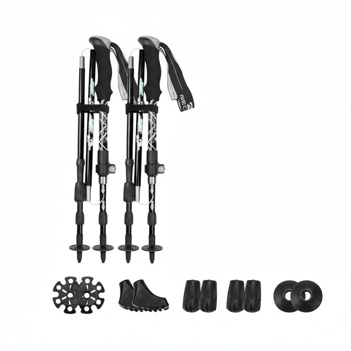 Aluminum foldable hiking poles, designed for maximum stability on any adventure.