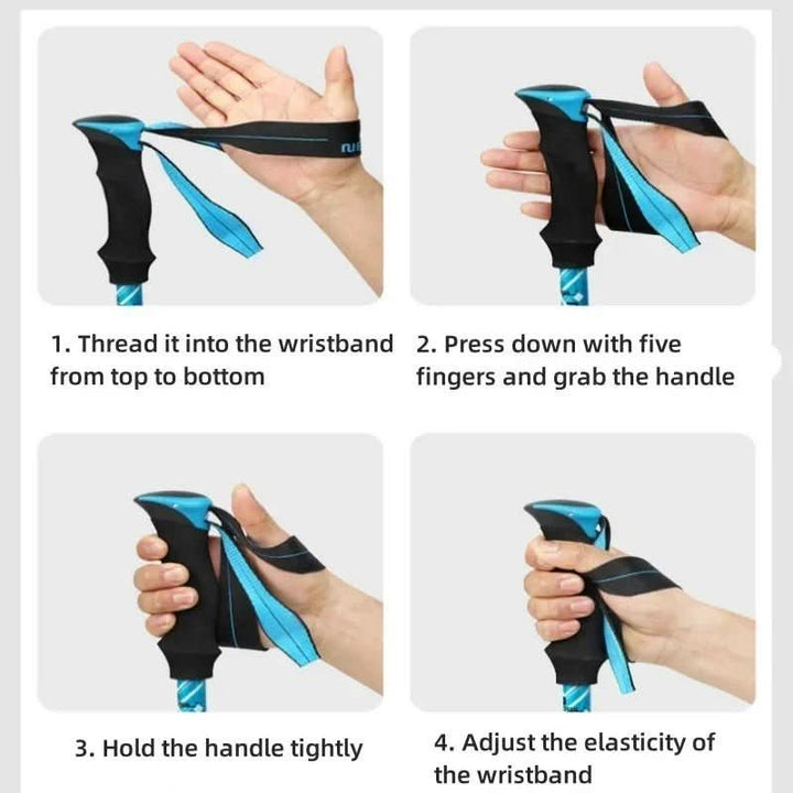 Unisex trekking poles, adjustable height for comfortable and safe exercise.