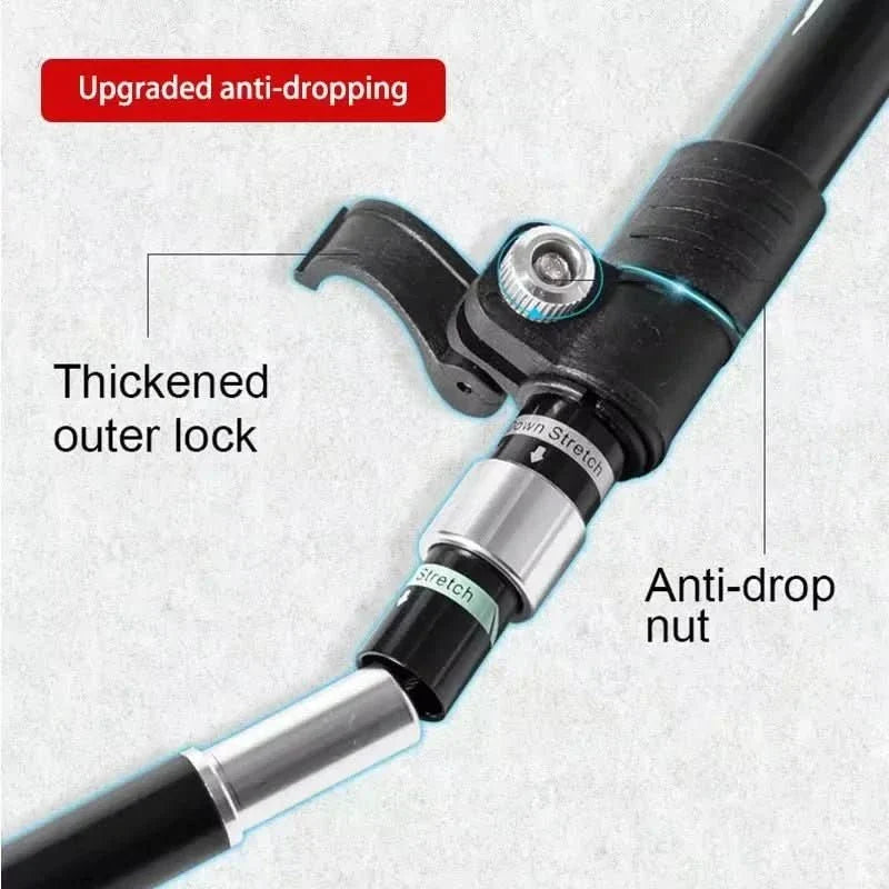 Essential outdoor gear: compact foldable trekking poles for backpackers.