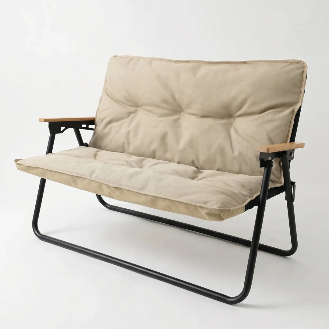 Unisex portable folding camping sofa for two. Versatile outdoor seating, great for camping, patio, or travel.