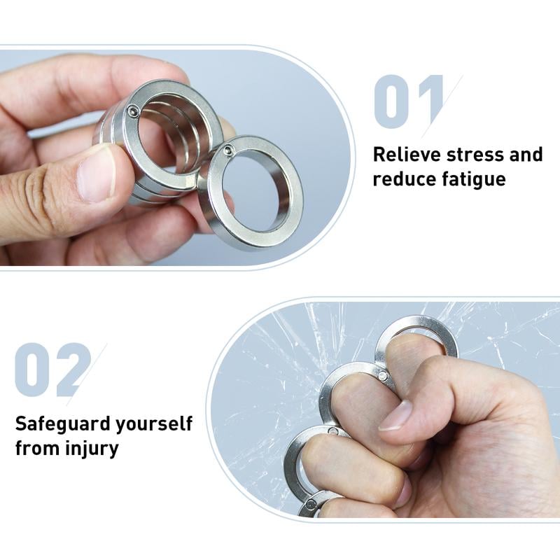 Innovative folding four-finger fidget ring. Provides satisfying tactile feedback for stress & anxiety relief.