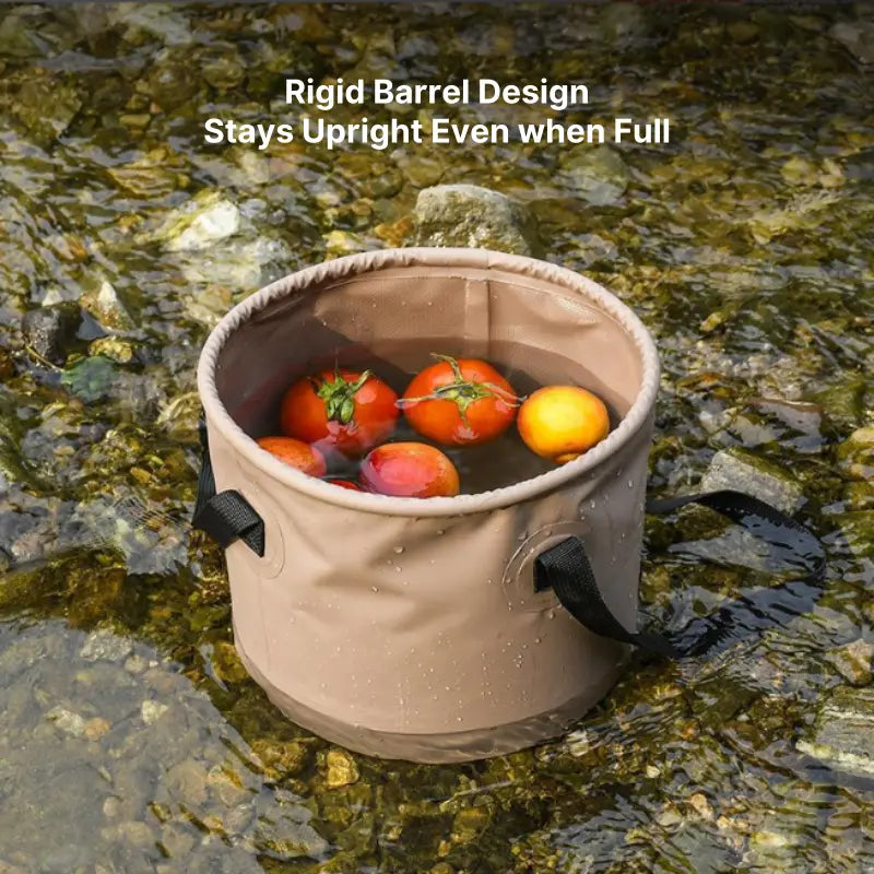 Versatile folding outdoor water bucket, 20L capacity, perfect for car washing or camp cleanup