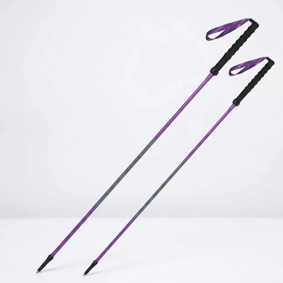 Lightweight & compact folding trekking pole, durable aluminum with foam grip & quick lock for rugged hiking trails.