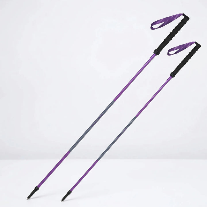 Lightweight & compact folding trekking pole, durable aluminum with foam grip & quick lock for rugged hiking trails.