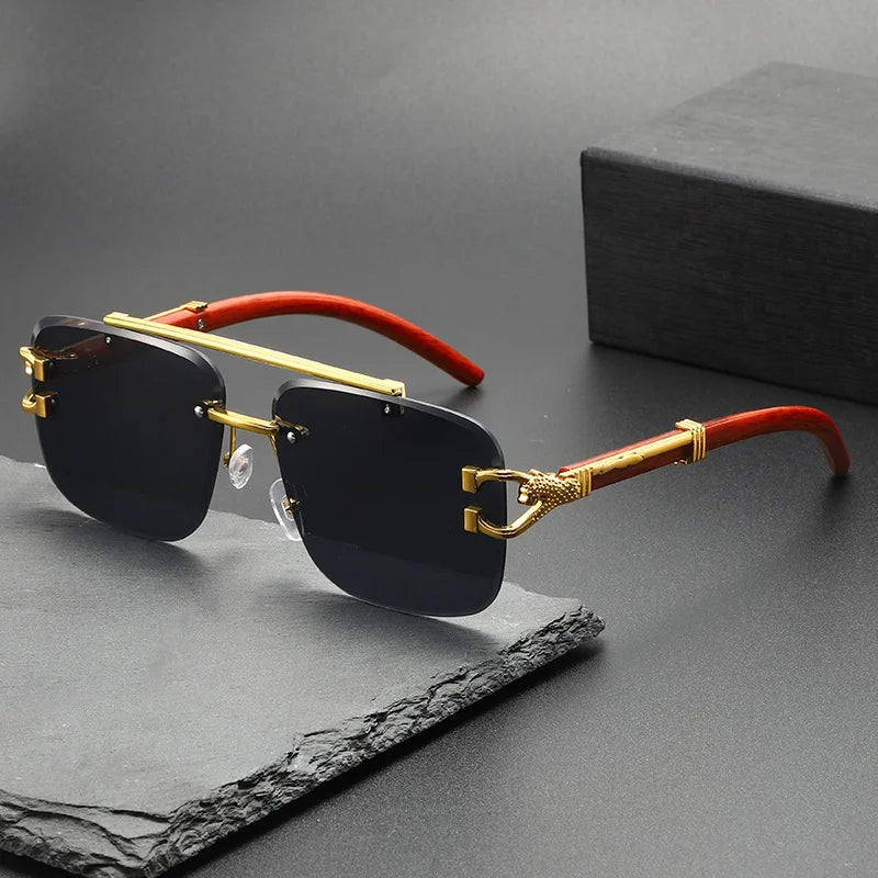 Unisex frameless sunglasses with UV protection, perfect for a modern stylish look and clear vision.