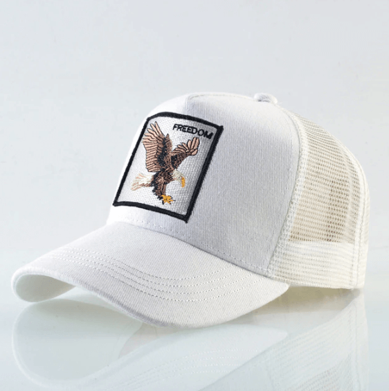 Adjustable men's/women's baseball cap featuring a bold Freedom Eagle, ideal for sports & summer.