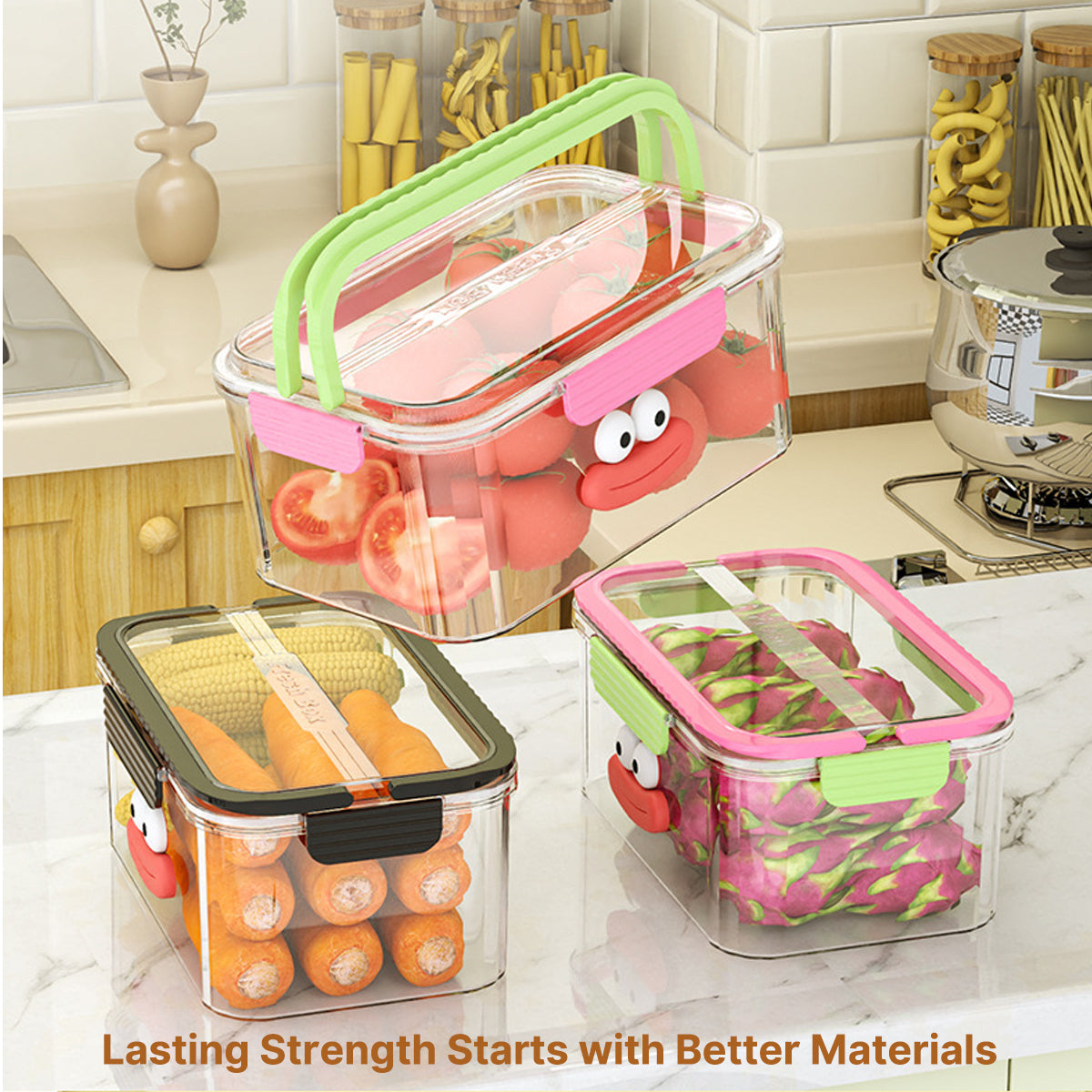 Family pack of fresh food storage boxes for outdoor adventures and bulk food keeping