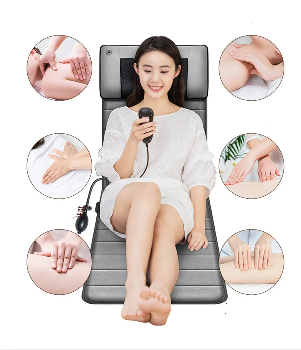 Shiatsu massage mat for full body pain relief. Features adjustable heat, ideal for relaxation & comfort.