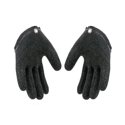 Magnetic release mechanism on full finger fishing glove, ensuring easy removal and secure fit