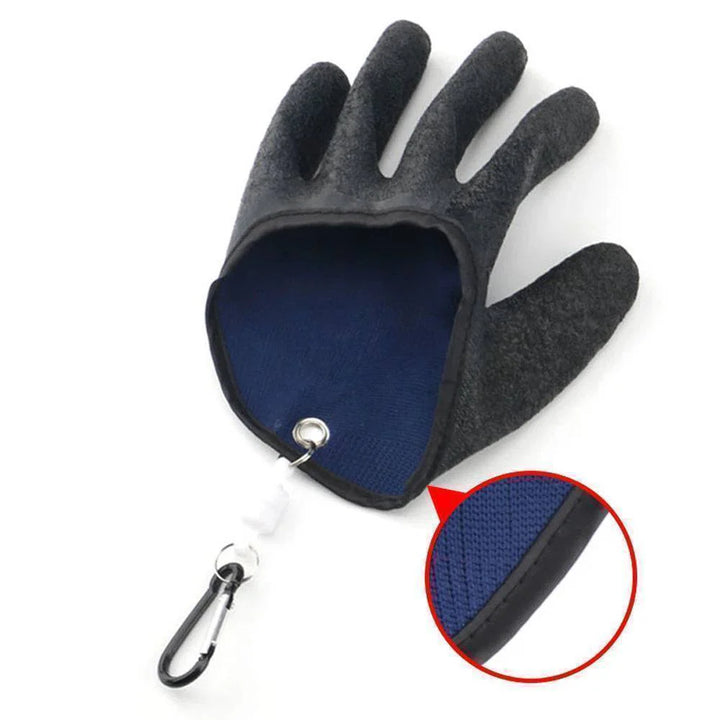 Fishing enthusiast using magnet release full finger gloves for improved grip and safety