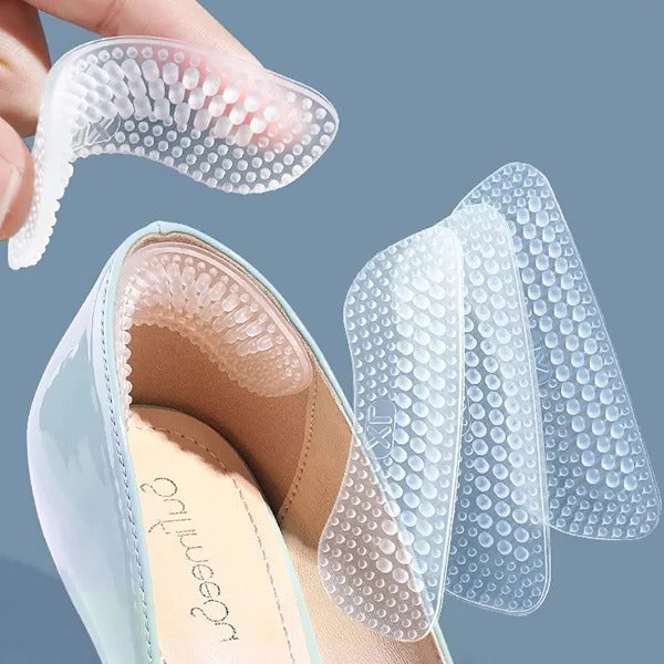 Unisex gel heel grips for superior foot comfort, preventing blisters & improving shoe fit all day.