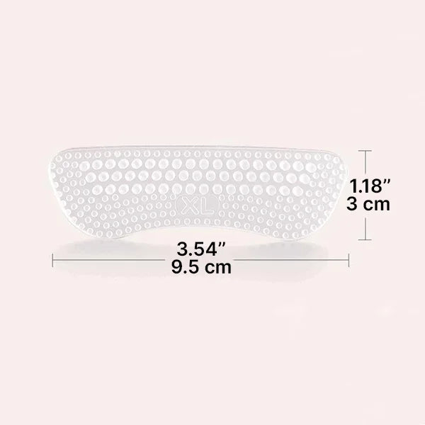 Comfortable unisex gel heel inserts for improved shoe fit, reducing slippage & providing heel protection.