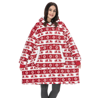 Giant cozy fleece hoodie, comfortable loungewear for relaxation at home.