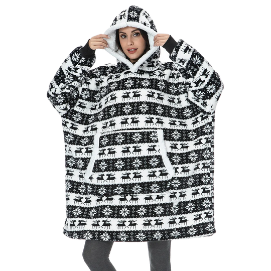 Warm oversized hoodie blanket, ideal for unisex home comfort and chill.