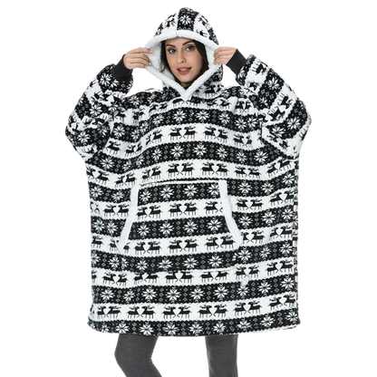 Warm oversized hoodie blanket, ideal for unisex home comfort and chill.
