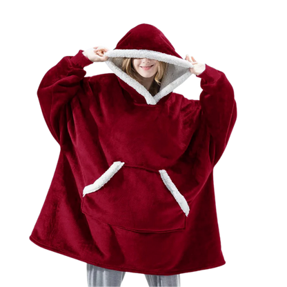 Oversized warm blanket hoodie, ideal loungewear for men & women during winter.
