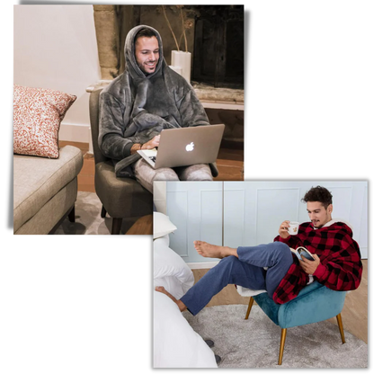 Comfortable oversized blanket hoodie, ideal for home relaxation.