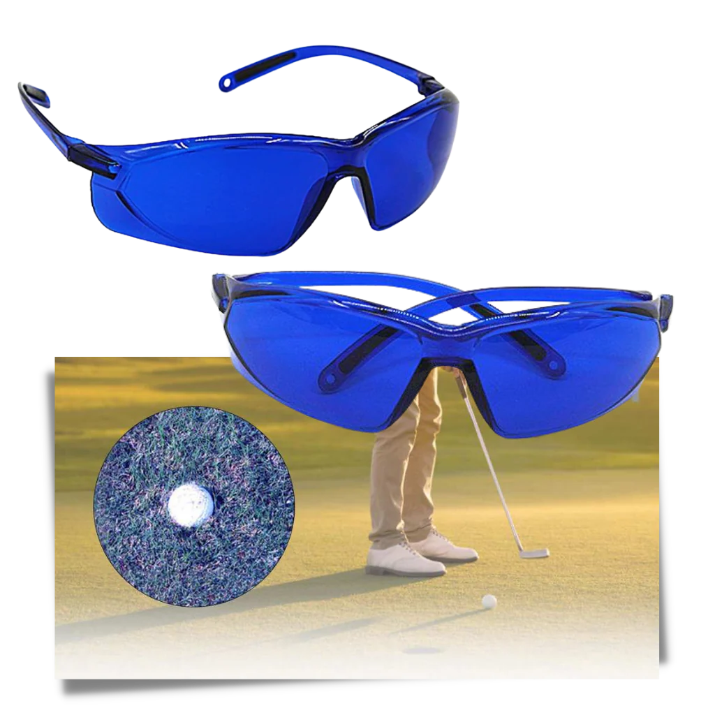 Stylish unisex sports glasses designed to make finding golf balls easier, improving play for any golfer.