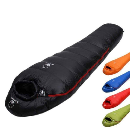 Unisex goose down sleeping bag for outdoor camping, warm and lightweight hiking equipment