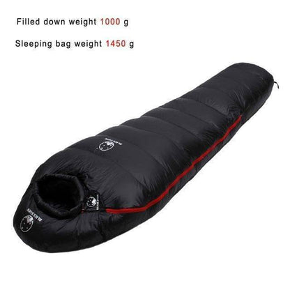 Packable goose down sleeping bag, robust hiking equipment for wilderness exploration