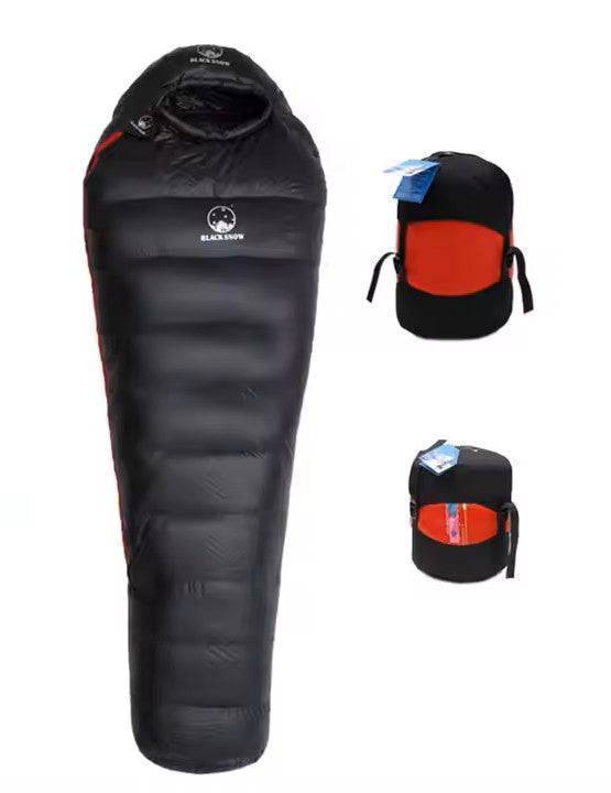 Premium goose down sleeping bag, high-quality outdoor equipment for serious campers
