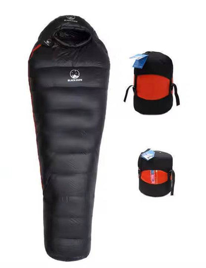 Premium goose down sleeping bag, high-quality outdoor equipment for serious campers