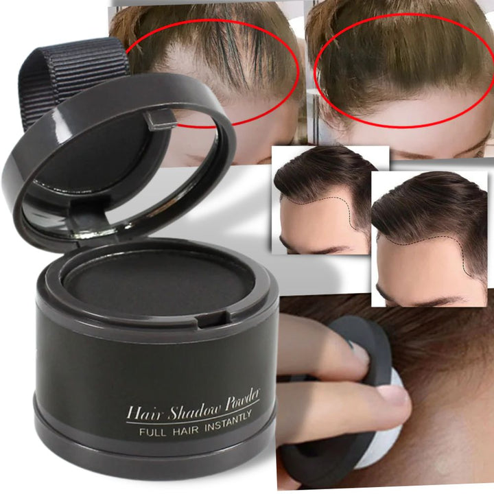 Unisex hair root concealer for grey hair, thinning spots, and instant volume.
