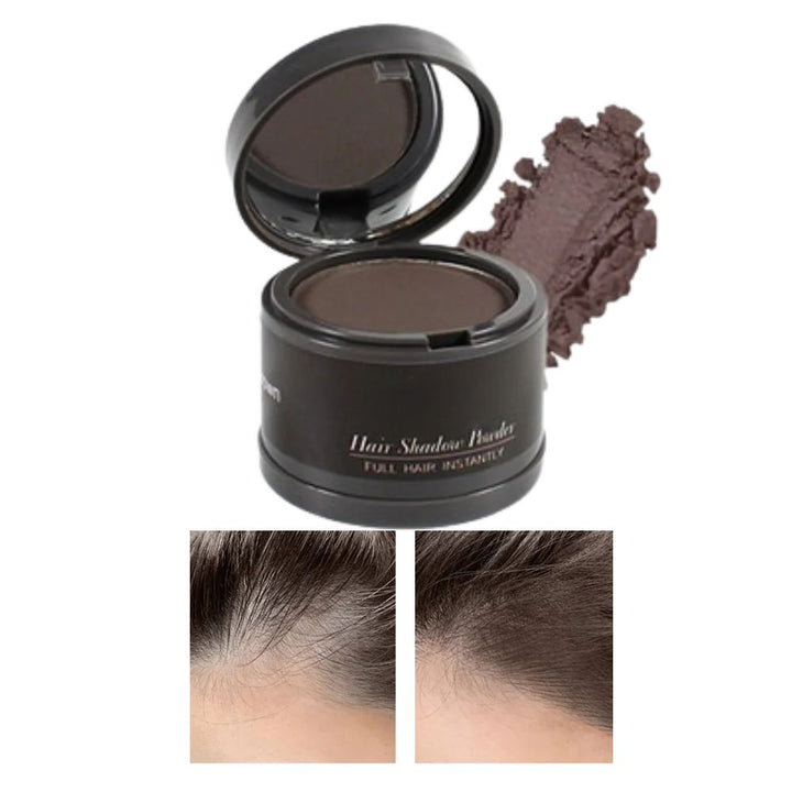 Water-resistant root touch-up powder for seamless grey hair coverage.