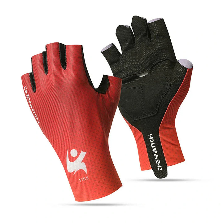 Half-finger sports gloves, breathable and unisex, essential bike gear for any rider.