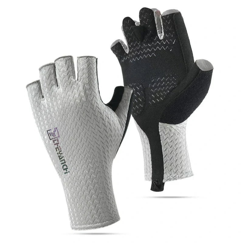 Unisex half-finger cycling gloves, designed to provide a firm grip and absorb road shock.