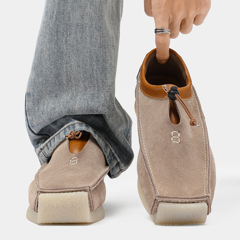 Unisex handcrafted everyday slip-on loafers, comfort footwear with a unique drawstring closure.
