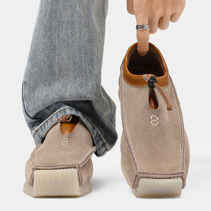 Unisex handcrafted everyday slip-on loafers, comfort footwear with a unique drawstring closure.