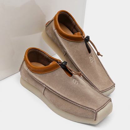 Beige handcrafted slip-on loafers, casual unisex comfort footwear for versatile everyday wear.