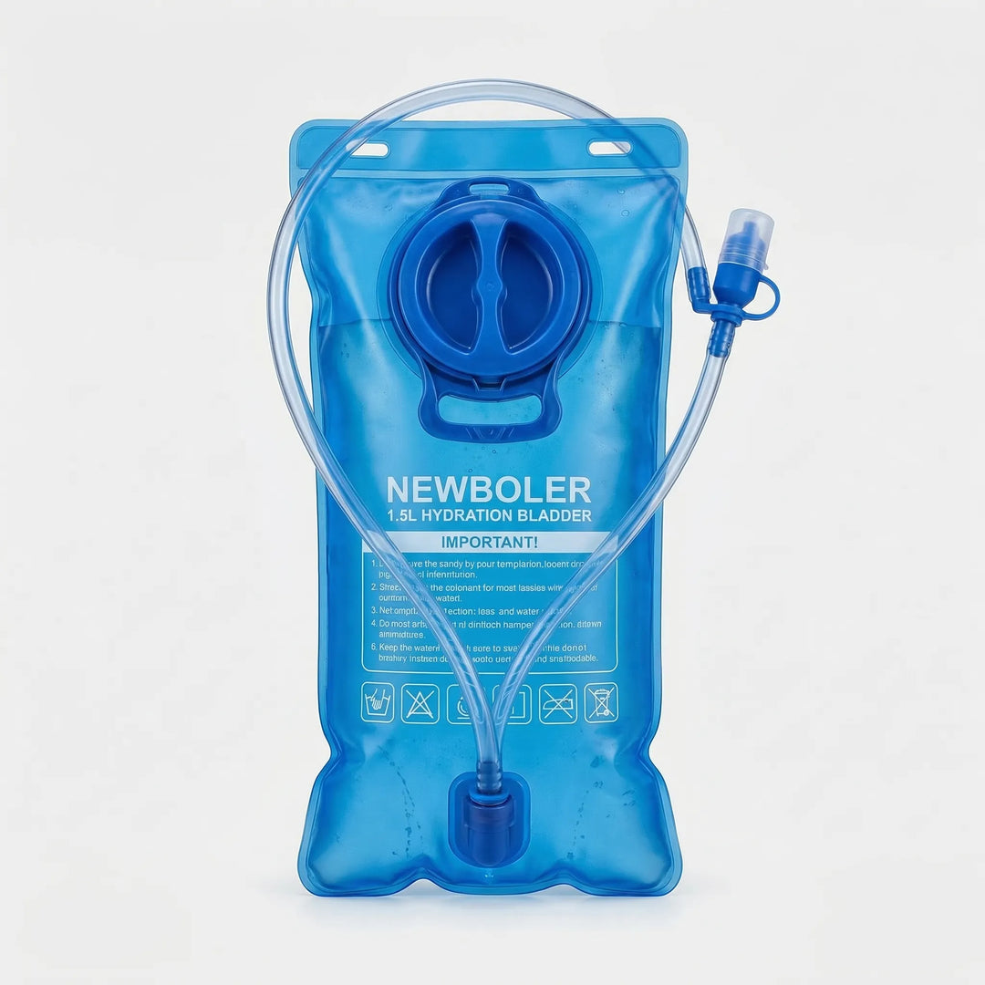 Hands-free hydration water reservoir with bite valve for easy access during hiking, cycling, & running.