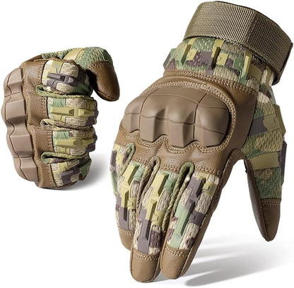 Durable tactical gloves with hard knuckle protection, suitable for motorcycle riders and shooting