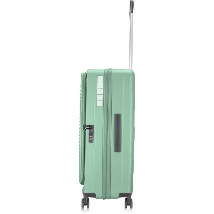 Smooth spinner wheel hardshell luggage with a convenient, padded laptop compartment for business or leisure.